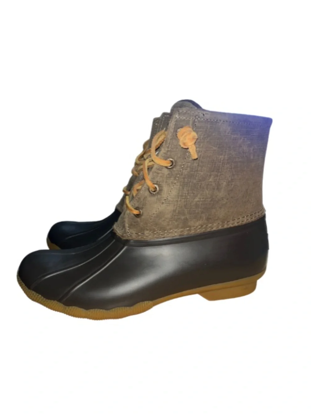 Sperry Top-Sider Saltwater DuckBoots - Women's Size 8 Brown/Black Canvas